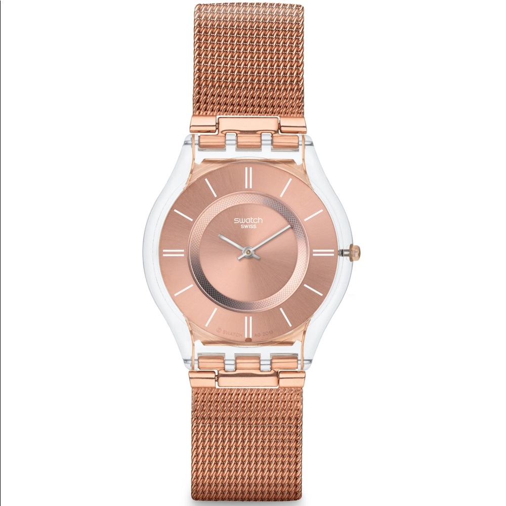 Rose Gold Swatch Watch